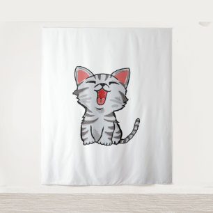 Tapiz personalizado del gato personalizado gris