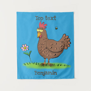 Tapiz Personalizado divertido de pollo rústico y caprich