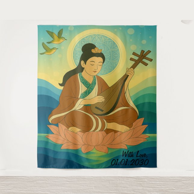 Tapiz Personalizado Estética Moderno Japón Diosa Afortun (Anverso)