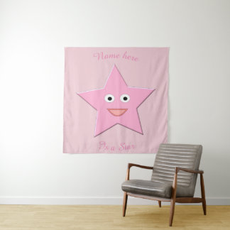 Tapiz Personalizado Estrella Rosa bonito