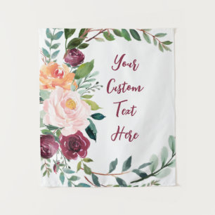 Tapiz Personalizado Fall Floral Wedding Receptor Foto Pr
