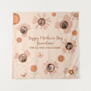 Tapiz Personalizado Floral Rosa - Regalo de foto de la a