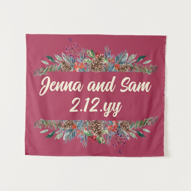 Tapiz Personalizado fondo borgoña - Fotografía de la bod (Anverso (horizontal))