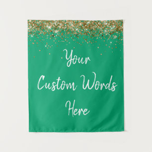 Tapiz Personalizado Green Gold Party Photo Booth Prop