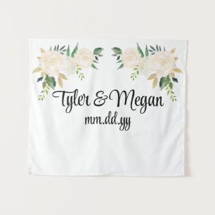 Tapiz Personalizado Greenery Wedding Recepción Foto Boot