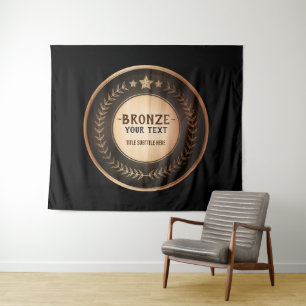 Tapiz PERSONALIZADO IMPRIMIR DIY MEDAL Campeón de bronce