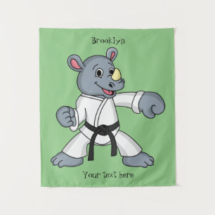 Tapiz Personalizado lindo rhino kung fu personalizado