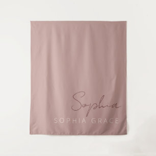 Tapiz Personalizado Moderno Guión Manuscrito Polvo Rosa