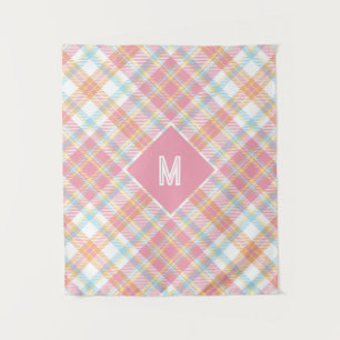 Tapiz Personalizado Monograma Tapado / Patrón Tartán