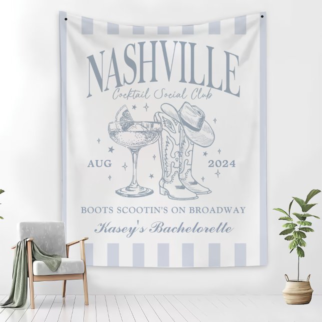 Tapiz Personalizado Nashville Bachelorette Rodeo Cocktai (Subido por el creador)