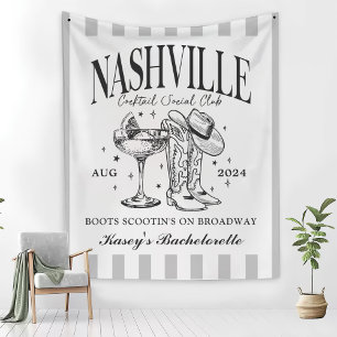 Tapiz Personalizado Nashville Bachelorette Rodeo Cocktai