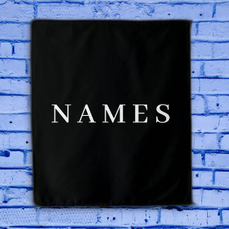 Tapiz Personalizado negro simple Añadir su nombre elegan