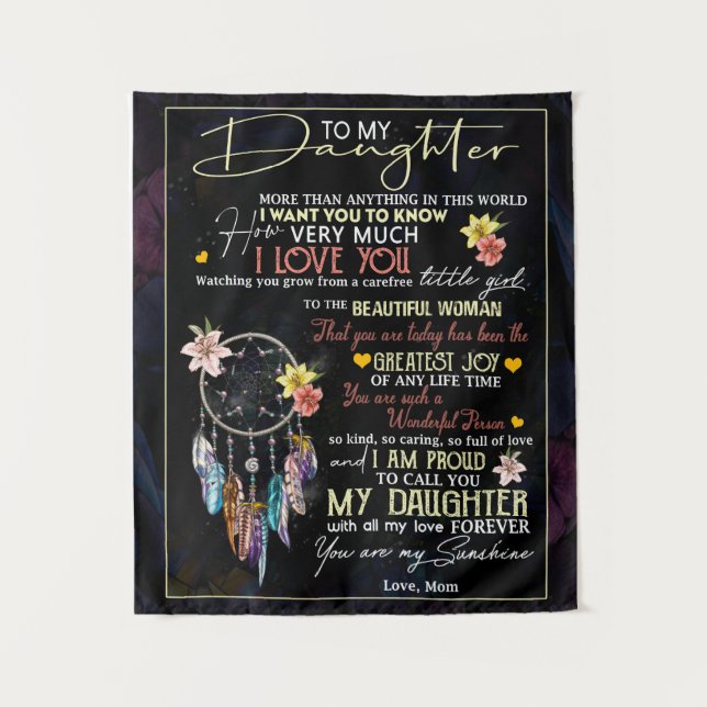 Tapiz Personalizado Para Mi Hija, Amor De Mamá (Anverso)