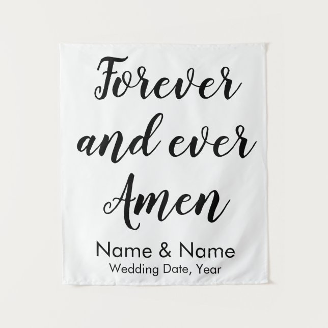 Tapiz Personalizado para siempre y para siempre Boda per (Anverso)