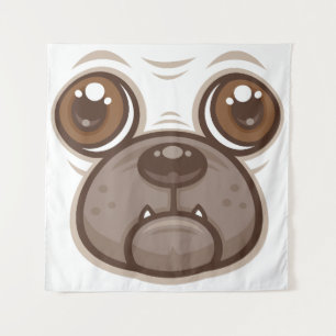 Tapiz Personalizado Pug Mug Puppy Dog Face