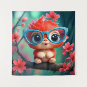 Tapiz Personalizado Rosa Panda En La Rama