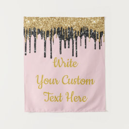 Tapiz Personalizado Rubor Purpurina de oro rosado Fondo