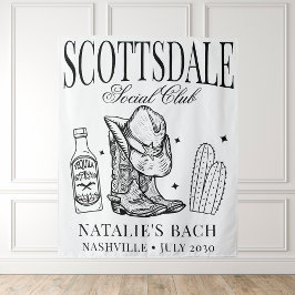 Tapiz Personalizado Scottsdale Bachelorette Party Social