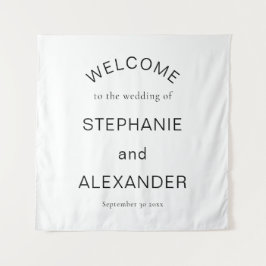 Tapiz Personalizado simple blanco negro bienvenida al Bo