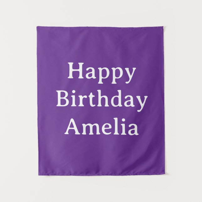 Tapiz Personalized Birthday Banner Custom Name Flag Wall (Anverso)