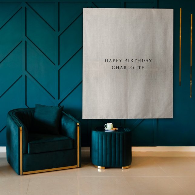 Tapiz Personalized Birthday Name Flag Fabric Banner (Personalized Birthday Name Flag Fabric Banner Tapestry)