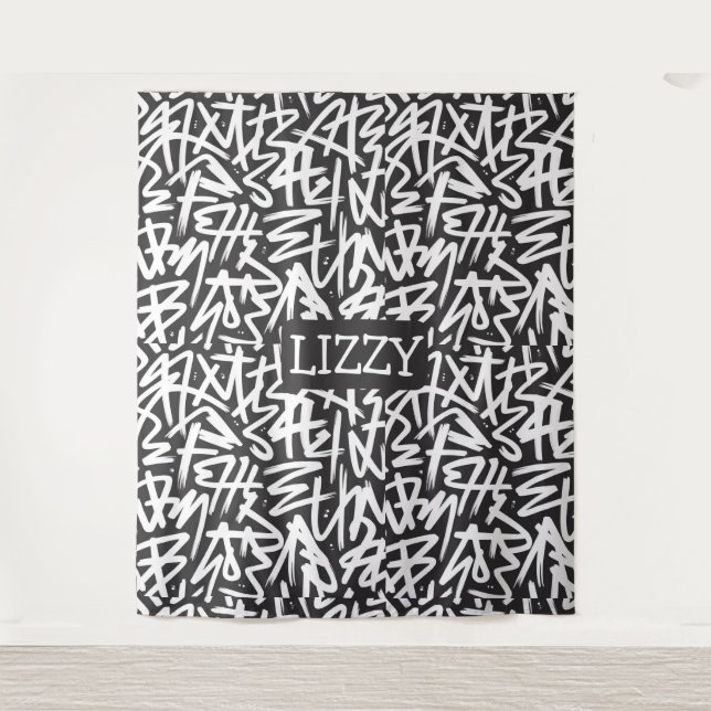 Tapiz Personalized Graffiti Name Pattern — Custom Urban (Anverso)
