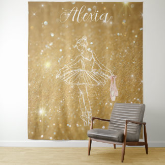 Tapiz Personalized Pink Ballet Dance Studio Backdrop