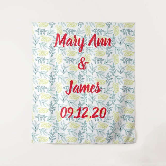 Tapiz Personalized Wedding Backdrop Pink Gold Lights (Anverso)