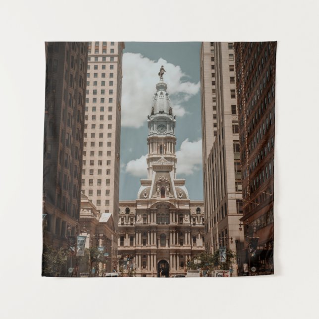 TAPIZ PERSONAS CAMINANDO POR LA CALLE CERCA DE EDIFICIOS (Anverso)