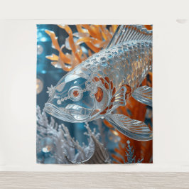 Tapiz Pescado de vidrio|Limpiar pescado Koi| Rueda -