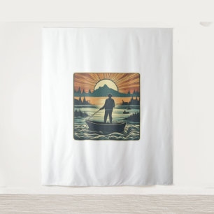Tapiz Pescador Retro Pescado Cañón de sol
