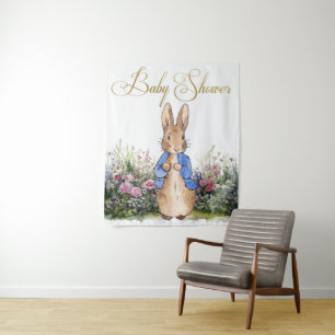 Tapiz Peter the Rabbit su jardín Baby Shower Backdrop