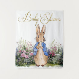 Tapiz Peter the Rabbit su jardín Baby Shower Backdrop