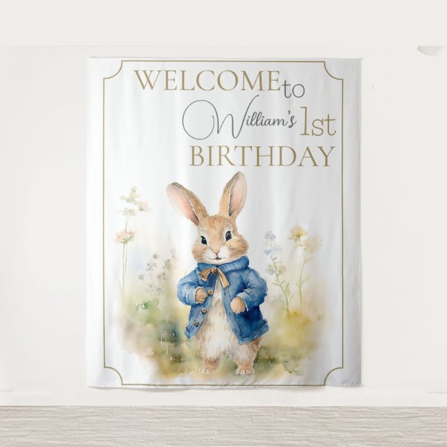 Tapiz Peter The Rabbit Watercolor Birthday (Anverso)