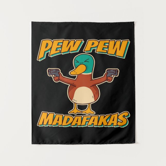 Tapiz Pew Pew Duck | Duck Pattern Throw Blanket (Anverso)