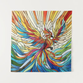Tapiz Phoenix Rising - mosaico de colores