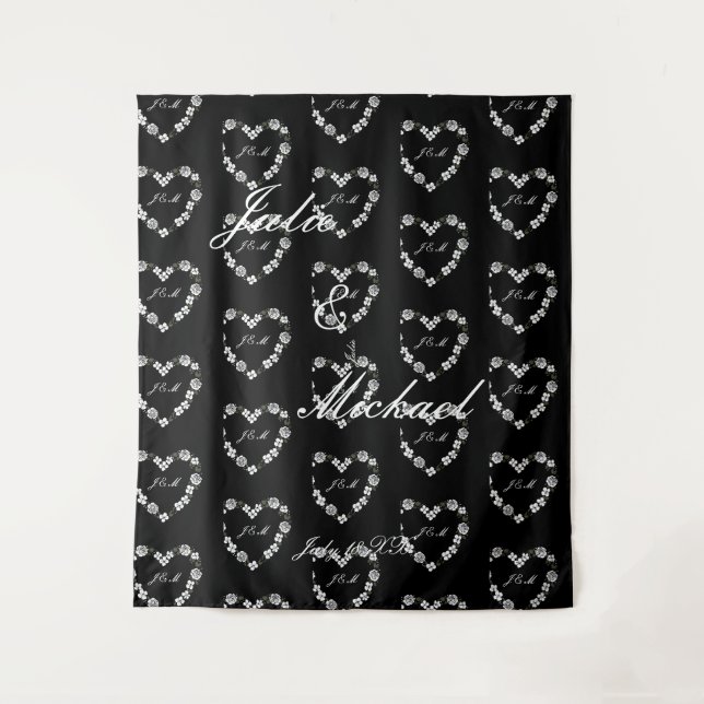 Tapiz Photobooth mariage noir et blanc (Anverso)
