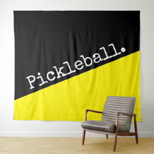 Tapiz PICKLEBALL Sporty Color negro brillante amarillo