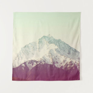 Tapiz Pico de montaña invernal, filtro de cosecha hipste