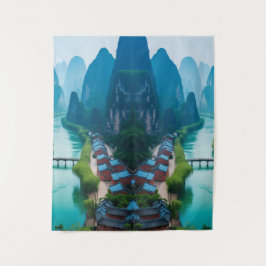 Tapiz Picos y aguas eólicas tranquilos - Paisaje natural