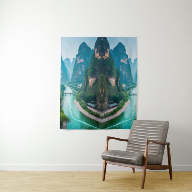 Tapiz Picos y aguas eólicas tranquilos - Paisaje natural (In situ)