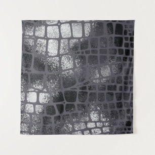 Tapiz Piel de serpiente negra metálica: Textura elegante