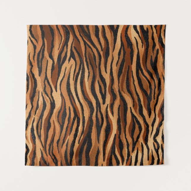 Tapiz Piel de tigre: patrón sin costuras dibujado a mano (Anverso)