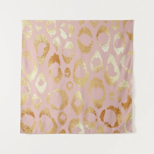 Tapiz Piel leopardo, textura dorada rosa
