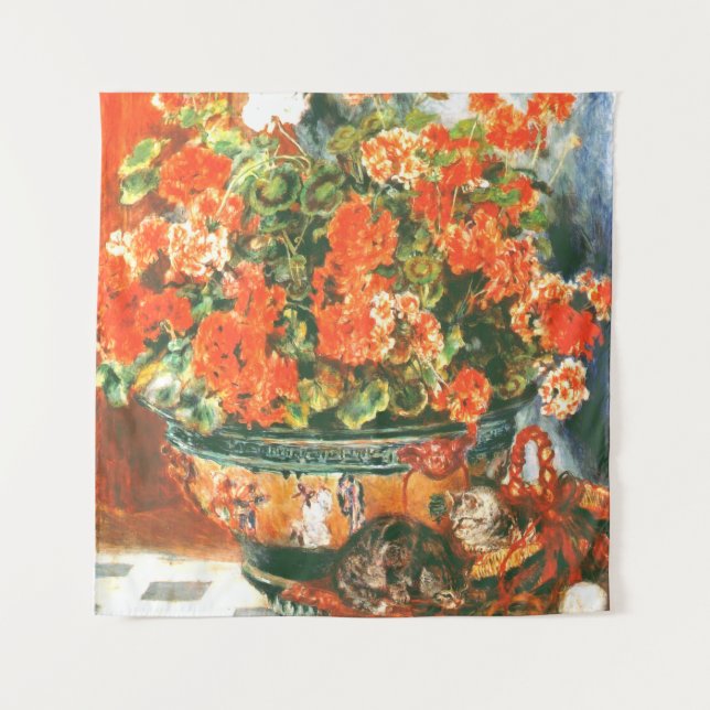 Tapiz Pierre-Auguste Renoir Geraniums And Cats (Anverso)
