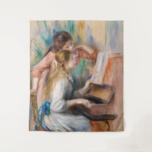 Tapiz Pierre Auguste Renoir - Jóvenes Chicas en el piano (Anverso)