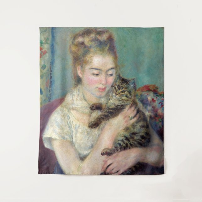Tapiz Pierre-Auguste Renoir - Mujer con un gato (Anverso)