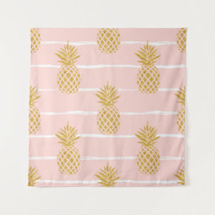 Tapiz Piña de oro, fondo de verano rayado.