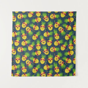 Tapiz Piñas de perro, dibujadas a mano, patrón de verano