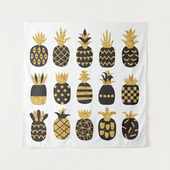 Tapiz Piñas negras: Conjunto texturizado único (Anverso)